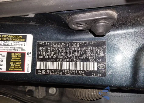 2017 Toyota Camry Le/Xle/Se/Xse from USA, damaged, VIN 4T1BF1FK1HU671358